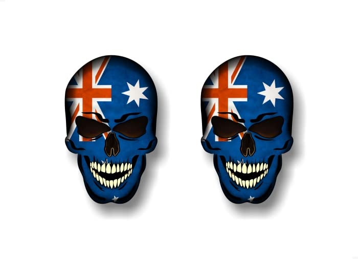 2 Forbidden Skull Series American Decals USA America Flag Vinyl Stickers Racing Race Army Helmet Human Skulls Sticker -Street Legal Decals