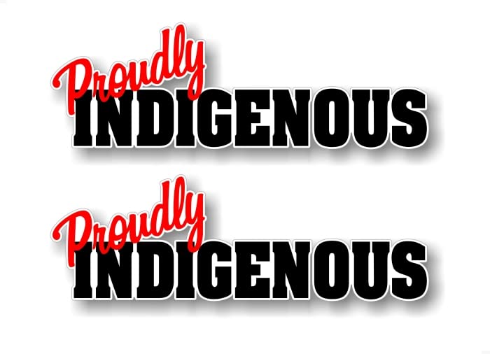2 Proudly Indigenous 9'' Decals Native American First Nations Tribal 4x4 Offroad Truck SUV Vehicle Vinyl Stickers -Street Legal Decals