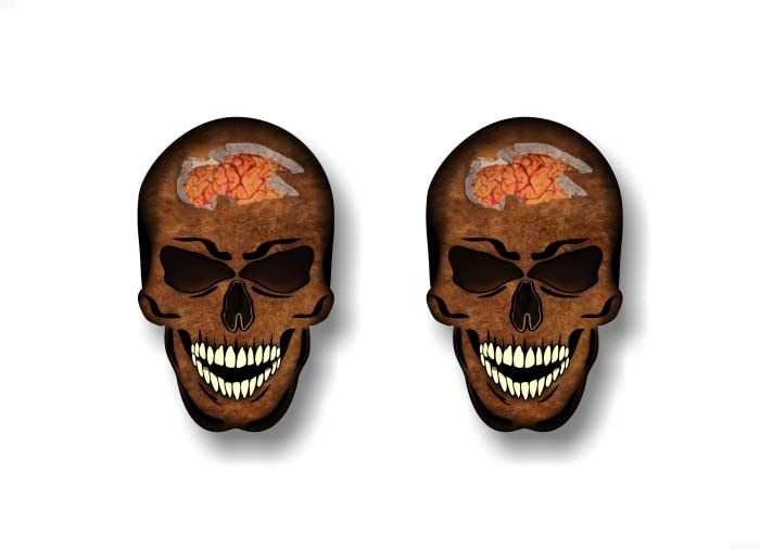 2 Forbidden Skull Series American Decals USA America Flag Vinyl Stickers Racing Race Army Helmet Human Skulls Sticker -Street Legal Decals