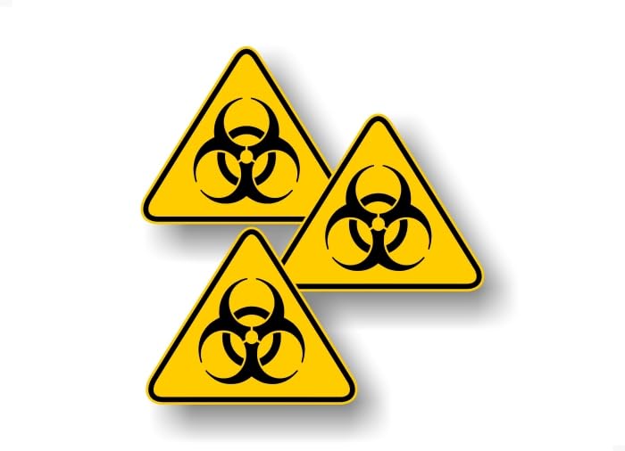 3 Warning Hazard 4" Decals Walking Zombie Dead Halloween Prop Yard Decorations Haunted House Vinyl Stickers -Street Legal Decals