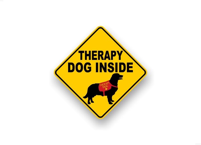 Service Dog Inside Decal Yellow Diamond Car Sticker Safety Caution Sign Vehicle Paw Print Dog Onboard Minivan SUV Vinyl Stickers -Street Legal Decals