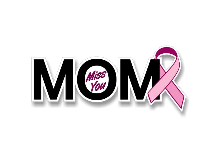 Miss You Mom 9" Vinyl Sticker Decal Loss of Mother Sympathy Gift Remember Mom Breast Cancer Ribbon Stickers Decals -Street Legal Decals