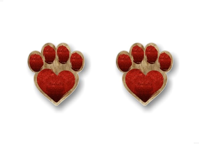 2 Dog Paw Love Print in Furry Color Design 5'' Decals Dog Love Paws Cute Car Sticker Decal Pet Adoption Rescue Kennel Animal Shelter Vinyl Stickers -Street Legal Decals