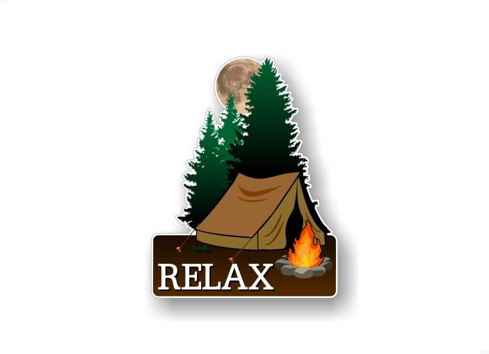 Camper's Creed 'Relax' 6.5'' Decal Tenting Hiking or Back Packing Relaxation for Your 4x4 Offroad Truck SUV Car or Laptop Case Camping Decor Vinyl Sticker -Street Legal Decals