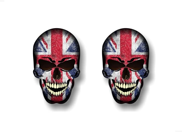 2 Forbidden Skull Series American Decals USA America Flag Vinyl Stickers Racing Race Army Helmet Human Skulls Sticker -Street Legal Decals