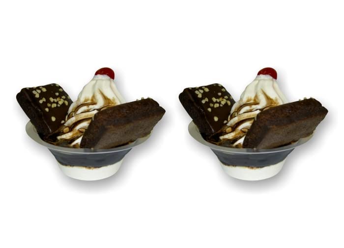 2 Brownie Sundae Ice Cream 5'' Decals Old Fashioned Soft Serve Icecream Parlor Concession Trailer Stand Menu Board Scoop Vinyl Stickers -Street Legal Decals