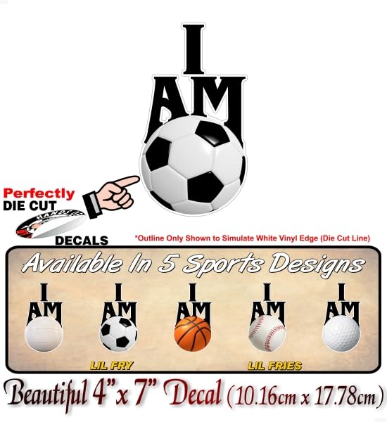 I AM Golf 7'' Decal Golfing Vital Sign Golf Ball Clubs Sports Cart SUV Minivan Truck Vinyl Sticker -Street Legal Decals