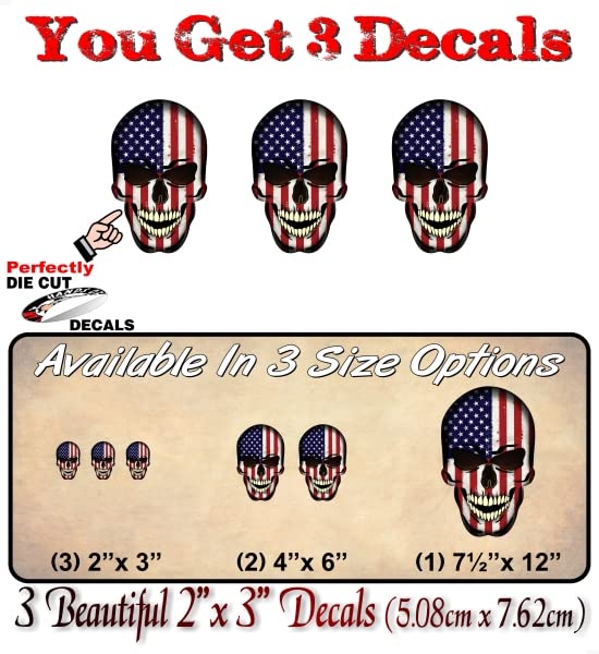 2 Forbidden Skull Series American Decals USA America Flag Vinyl Stickers Racing Race Army Helmet Human Skulls Sticker -Street Legal Decals