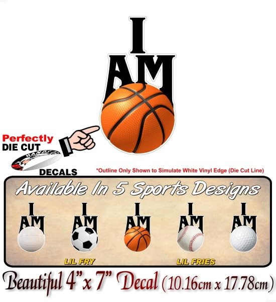 I AM Golf 7'' Decal Golfing Vital Sign Golf Ball Clubs Sports Cart SUV Minivan Truck Vinyl Sticker -Street Legal Decals