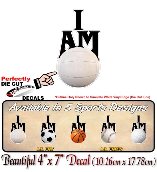I AM Golf 7'' Decal Golfing Vital Sign Golf Ball Clubs Sports Cart SUV Minivan Truck Vinyl Sticker -Street Legal Decals