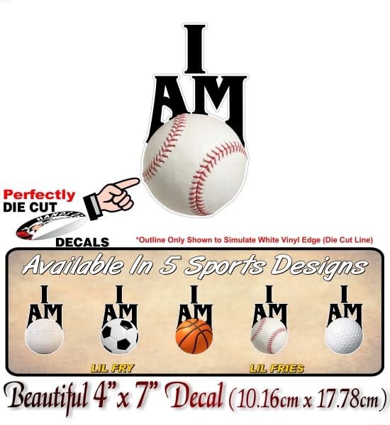 I AM Golf 7'' Decal Golfing Vital Sign Golf Ball Clubs Sports Cart SUV Minivan Truck Vinyl Sticker -Street Legal Decals