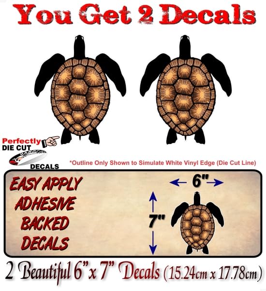 Sea Turtle 7'' Vinyl Decal Patient Wise Symbol of Good Luck, Long Life and Protection Tortoise Healing Sacred Circle Natural Spiritual Path Vinyl Sticker -Street Legal Decals