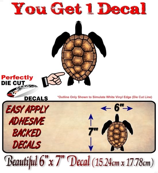 Sea Turtle 7'' Vinyl Decal Patient Wise Symbol of Good Luck, Long Life and Protection Tortoise Healing Sacred Circle Natural Spiritual Path Vinyl Sticker -Street Legal Decals