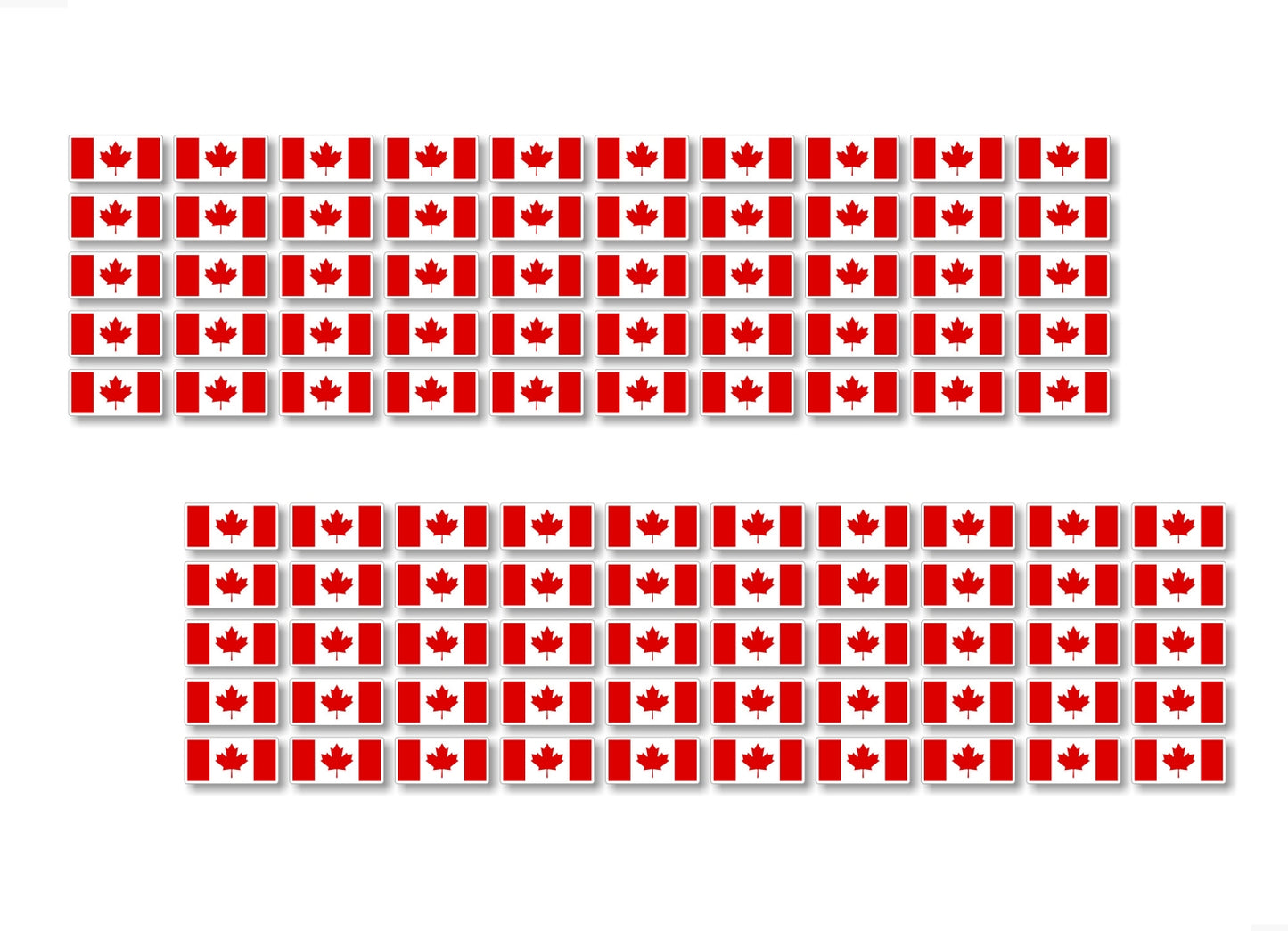 100 Mini CANADIAN Flag Red Maple Leaf 1.91cm (.75") Decals Proudly Buy Canada Travel Store Shelves Display Business Retailer Price Tag Add On Vinyl Stickers (100 Decal Set) -Street Legal Decals