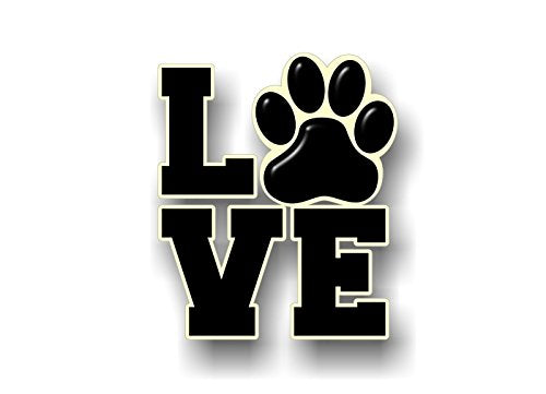 PAW Love 6" Dog Cat Decal Cat Puppy Foot Print Vinyl Stickers for Car Vehicle Window or Bumper -Street Legal Decals