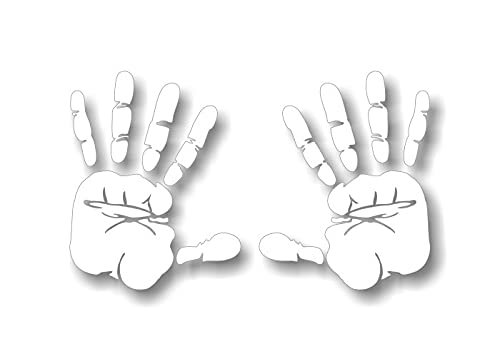 2 Handprint 7" Decals Solid Color Vehicle Hand Print Zen Mystic Vinyl Stickers -Street Legal Decals