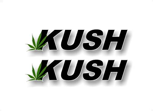 2 Kush 9'' Vinyl Sticker Marijuana 420 Pot Leaf Glass Water Bong Weed Decals -Street Legal Decals