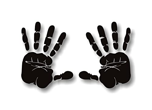 2 Handprint 7" Decals Solid Color Vehicle Hand Print Zen Mystic Vinyl Stickers -Street Legal Decals