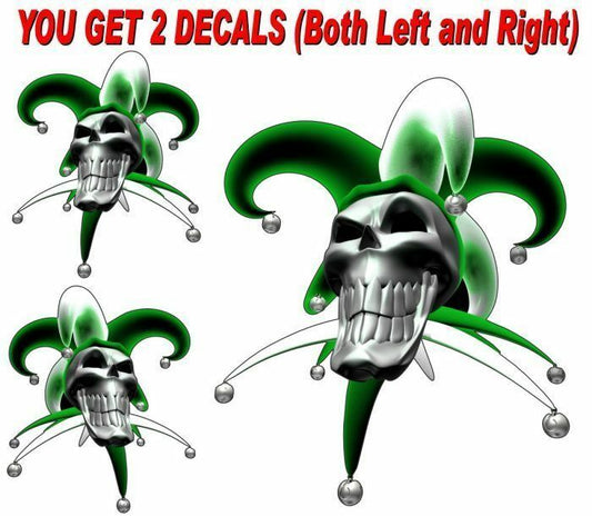 (2) Jester Skull 6" Decals-Street Legal Decals