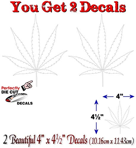 (2) Cannabis Leaf 4.5" Decals-Street Legal Decals
