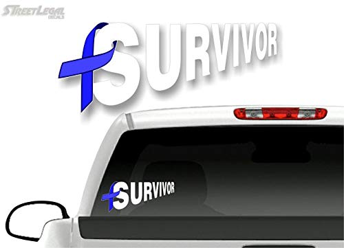Cancer Survivor Ribbon 9" Decal Survived Breast Cancer Vinyl Vehicle Sticker -Street Legal Decals