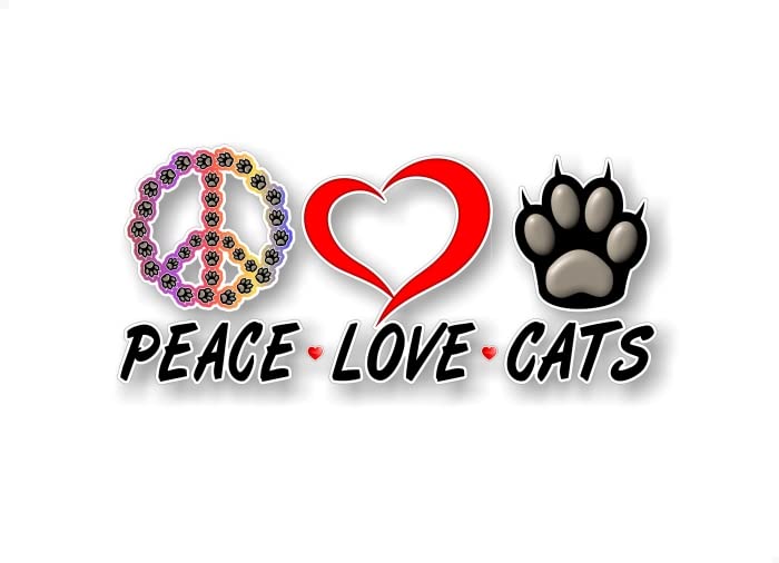 Peace Love Dogs Decal Car Sticker Safety Vehicle Dog Paw Print Minivan SUV Vinyl Sticker -Street Legal Decals