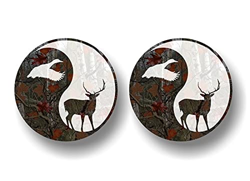 2 YIN YANG 5" Hunting Fishing Decals Pilates MMA Martial Arts Yoga Mat Bag Hunter Fish Boat Vinyl Stickers -Street Legal Decals