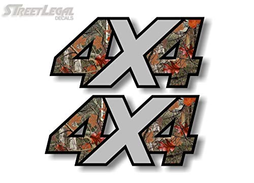 2- CAMO 4x4 with Big X 13'' Decals 4x4 Off Road Hunting Accessories Offroad Truck Box Lift Kit Vinyl Stickers -Street Legal Decals