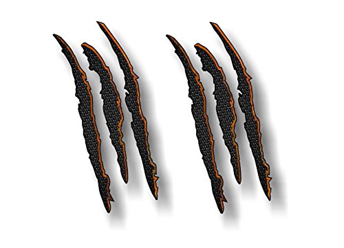 (2) Ripped Claw Marks 9" Decals-Street Legal Decals