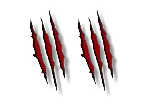 (2) Ripped Claw Marks 9" Decals-Street Legal Decals