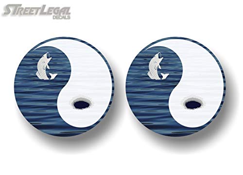 2 YIN YANG 5" Hunting Fishing Decals Pilates MMA Martial Arts Yoga Mat Bag Hunter Fish Boat Vinyl Stickers -Street Legal Decals