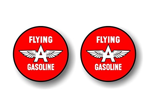 (2) Vintage Flying A Gasoline Antique Gas Pump Decals-Street Legal Decals