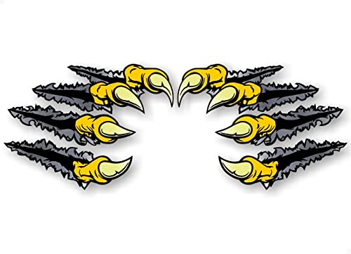 2 Beast Claws Break Through Ripping Thru Metal 11.5" Sticker Decals Monster Dinosaur Scratches Decal Stickers -Street Legal Decals