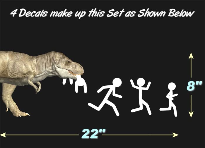 T Rex Ate Your Stick Family 8"x 22" Vinyl Sticker Decals Monster TRex Dinosaur Tyrannosaurus Rex Decal Stickers -Street Legal Decals