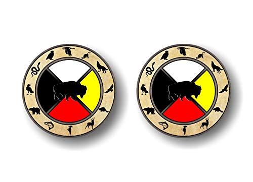 Vintage Animal Zodiac Medicine Wheel Vinyl Decal Healing Dancing Sacred Circle Native American Indian Natural Amulet Spiritual Path Vinyl Sticker -Street Legal Decals