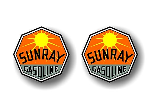 (2) Vintage Sunray Gasoline Decals-Street Legal Decals