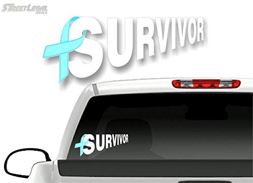 Cancer Survivor Ribbon 9" Decal Survived Breast Cancer Vinyl Vehicle Sticker -Street Legal Decals