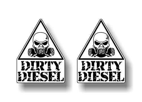 Caution Dirty Diesel Decal Diesel Truck Engine Eco Accessories Skull Respirator Warning Vinyl Stickers -Street Legal Decals