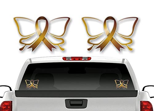2 Cancer Butterfly Ribbon Decals FCK Kidney Lymphoma Cancer Survivor Gifts Women Men Vinyl Vehicle Sticker -Street Legal Decals
