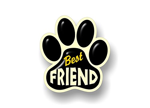 Best Friend PAW Print 5.5" Dog Cat Decal Cat Puppy Foot Print Vinyl Stickers for Car Vehicle Window or Bumper -Street Legal Decals