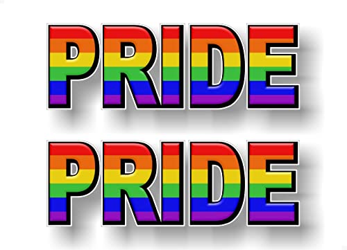 2 Rainbow Pride 9" Full Color Decals LGBT Pride Parade Gift Rainbow Flag Decal for Gay Lesbian Car Truck Vehicle Vinyl Stickers -Street Legal Decals