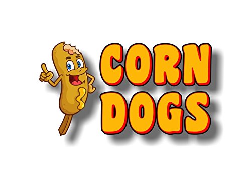 Corn Dogs Cartoon Decals with Wording for Corndog Concession Trailer or Hot Dog Cart Menu Board Vinyl Stickers -Street Legal Decals
