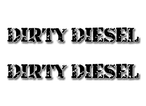 2 Dirty Diesel Rugged 23" Hood Decals Clear Background Diesel Truck Engine Accessories Platinum Vinyl Stickers -Street Legal Decals