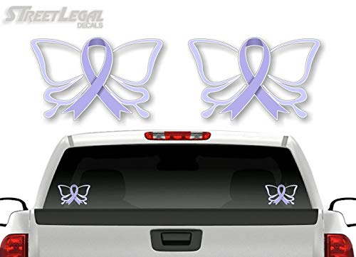 2 Cancer Butterfly Ribbon Decals FCK Kidney Lymphoma Cancer Survivor Gifts Women Men Vinyl Vehicle Sticker -Street Legal Decals