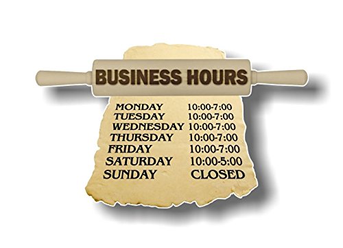 (2) Personalized Bakery Hours 13" Decals-Street Legal Decals