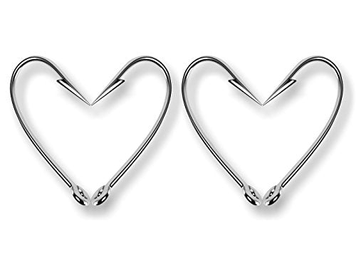 (2) Love Fishing Hook Hearts 4.25" Decals-Street Legal Decals