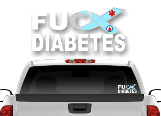 FU Diabetes Ribbon Decal Diabetic Blood Type 1 Type 2 Insulin Glucose Sugar Vinyl Sticker -Street Legal Decals