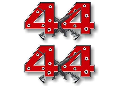 2- 4x4 Assault Vinyl 13" Decals for Truck Box Stickers (Red) -Street Legal Decals