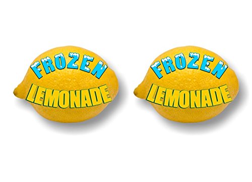 Frozen Lemonade on a Lemon Vinyl Sticker Decals for Slushie Smoothie Concession Truck Menu Board Sign Sweet Drink Carnival Stand Cart Stickers Decal -Street Legal Decals