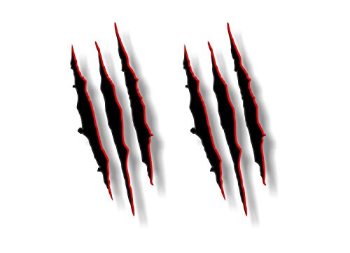 (2) Ripped Claw Marks 9" Decals-Street Legal Decals